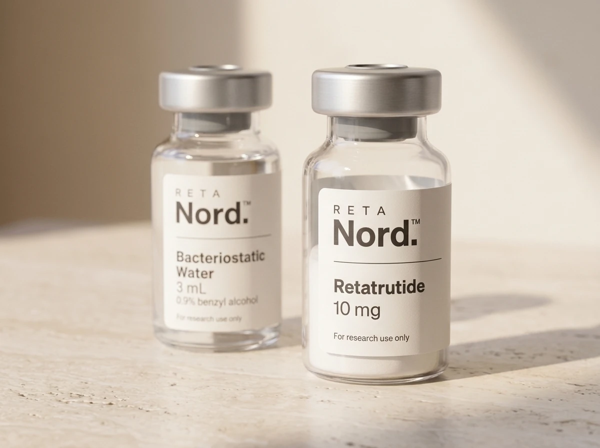 RetaNord Retatrutide 10 mg and Bacteriostatic Water research vials