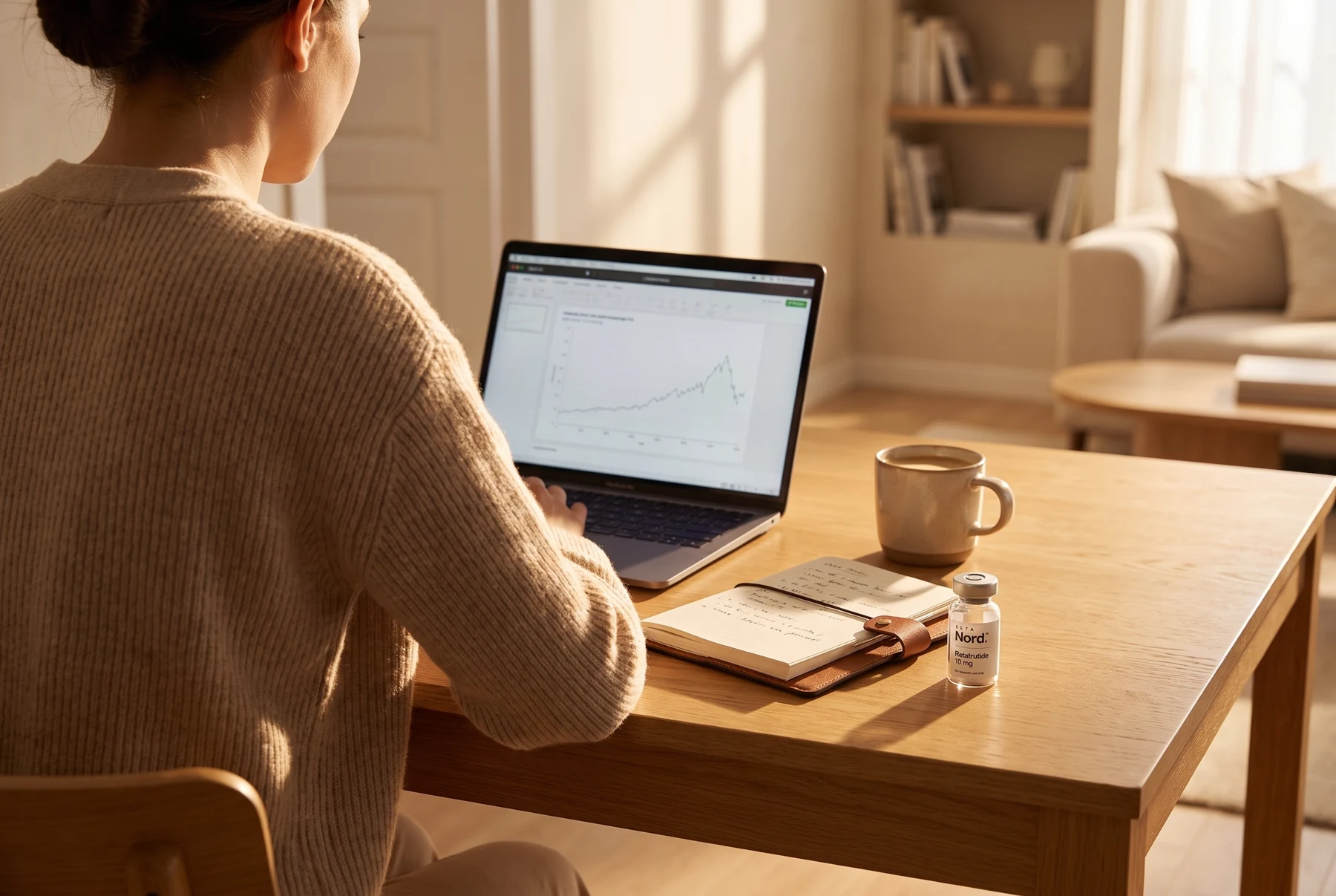 Focused work at a sunlit desk